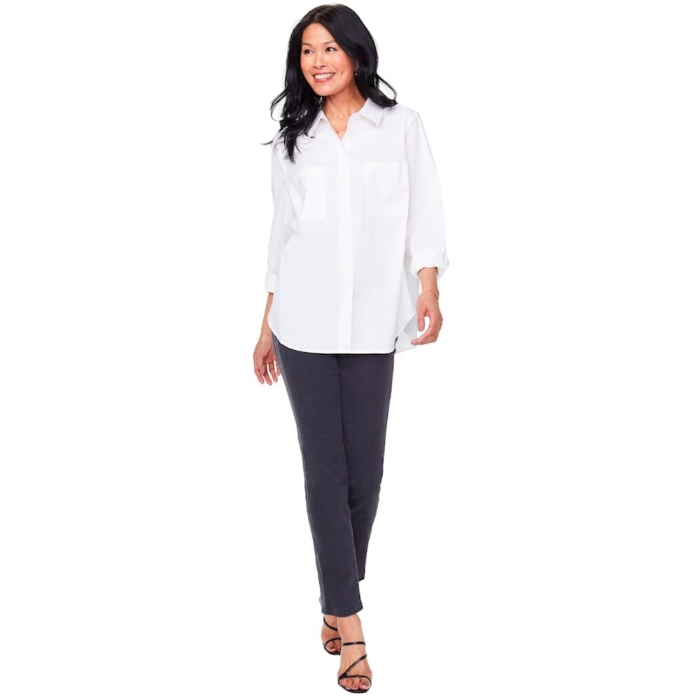 🆕 NYDJ White Button Down Utility Shirt